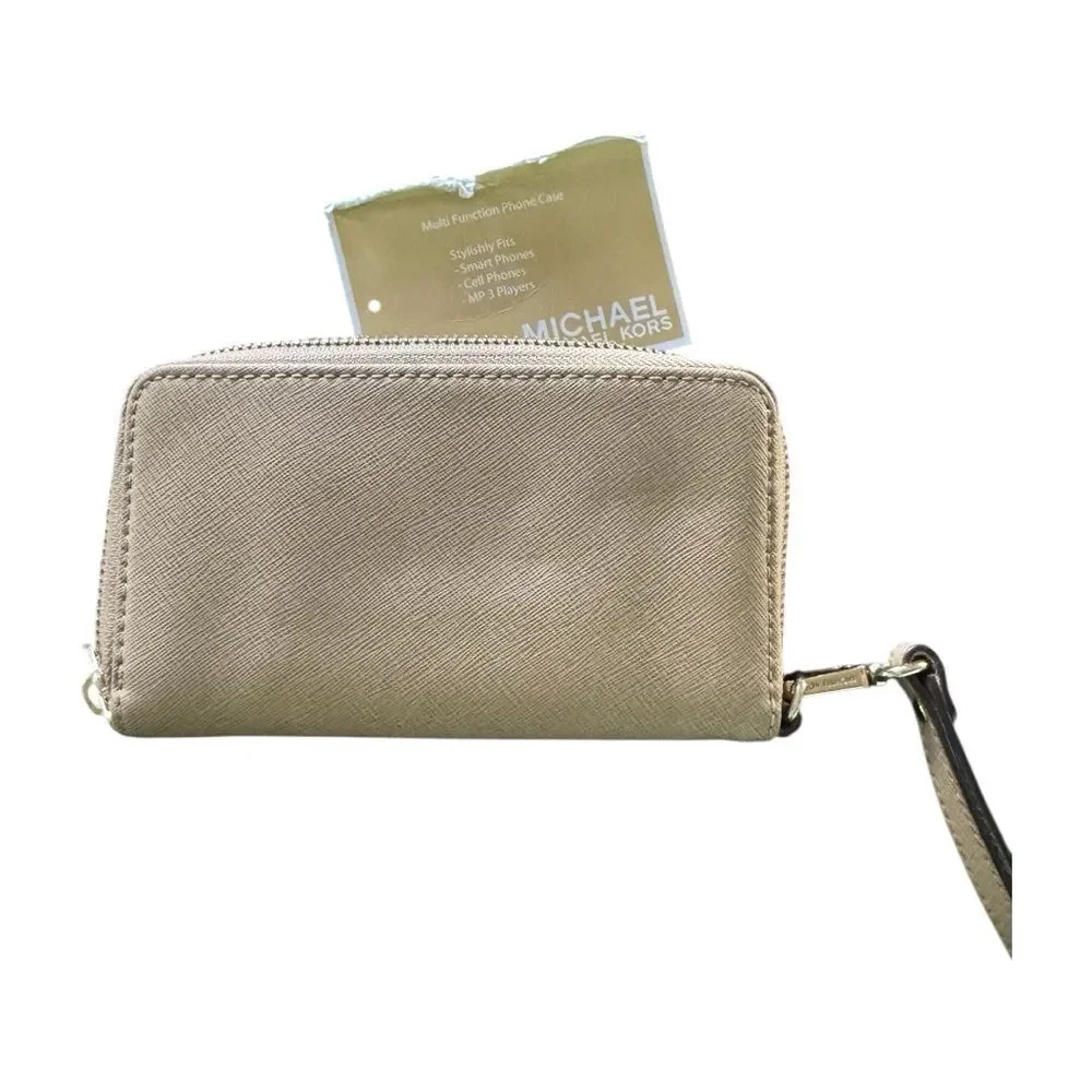 Michael Kors Tan/Gold Wristlet Wallet